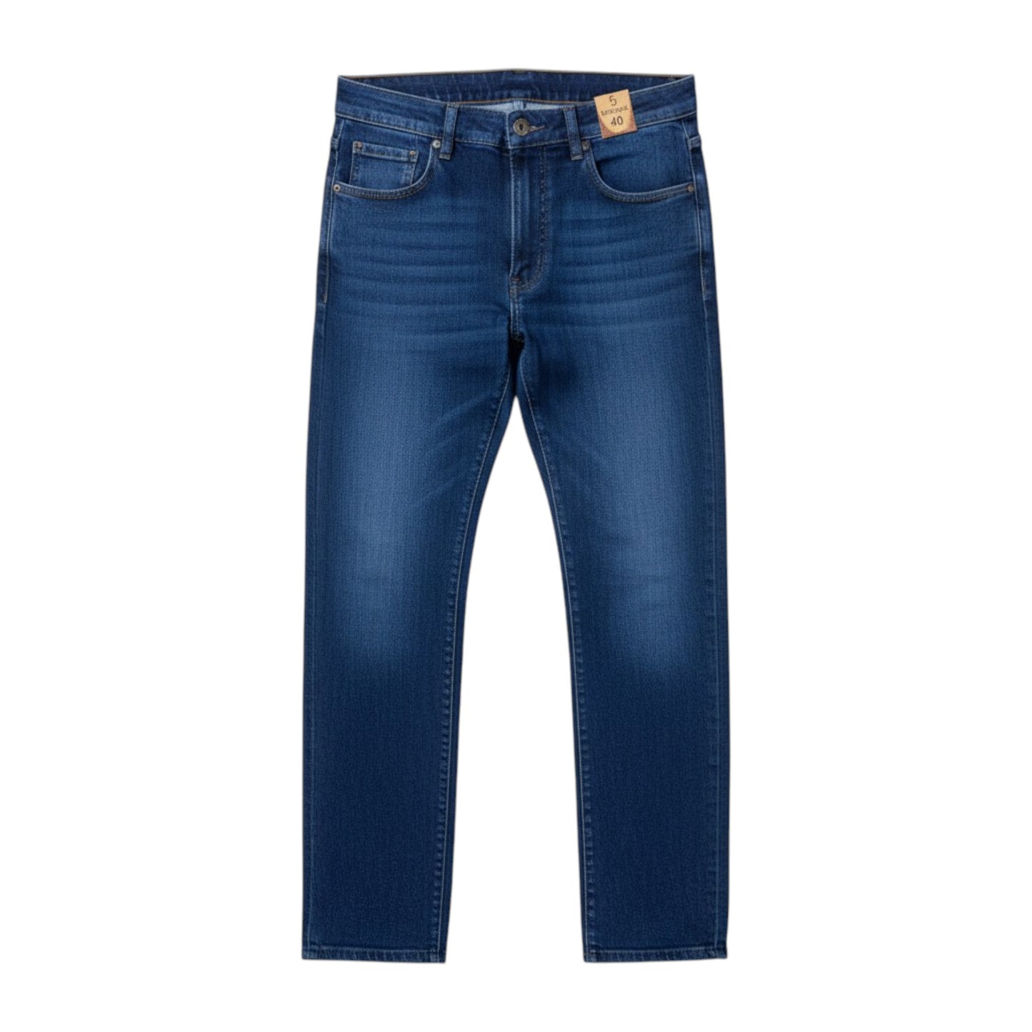 Blue jeans on a white background