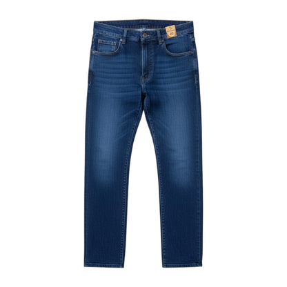 Blue jeans on a white background