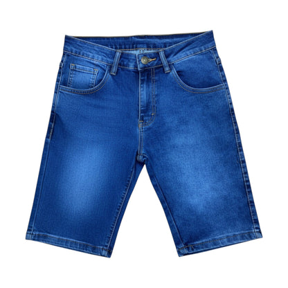 Men's Blue Denim Shorts - Casual Knee-Length Shorts young adults